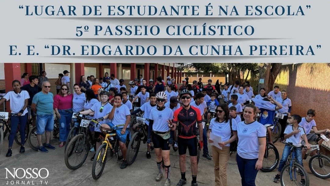 5° Passeio Ciclístico da E. E. Dr. Edgardo da Cunha Pereira, promovido neste sábado, 17 de agosto.