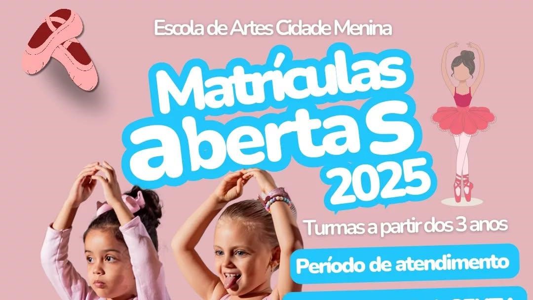 Matrículas abertas para as aulas de ballet na Escola de Artes Cidade Menina